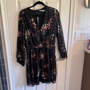 Collective Concepts Black Floral Long Sleeve Dress